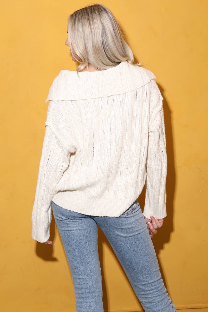 ANGIE - Vendita all'ingrosso Maglione tricot - Donna - PULLOVER CON SCOLLO A V IN MAGLIA A COSTINE XHP61-ASIS4