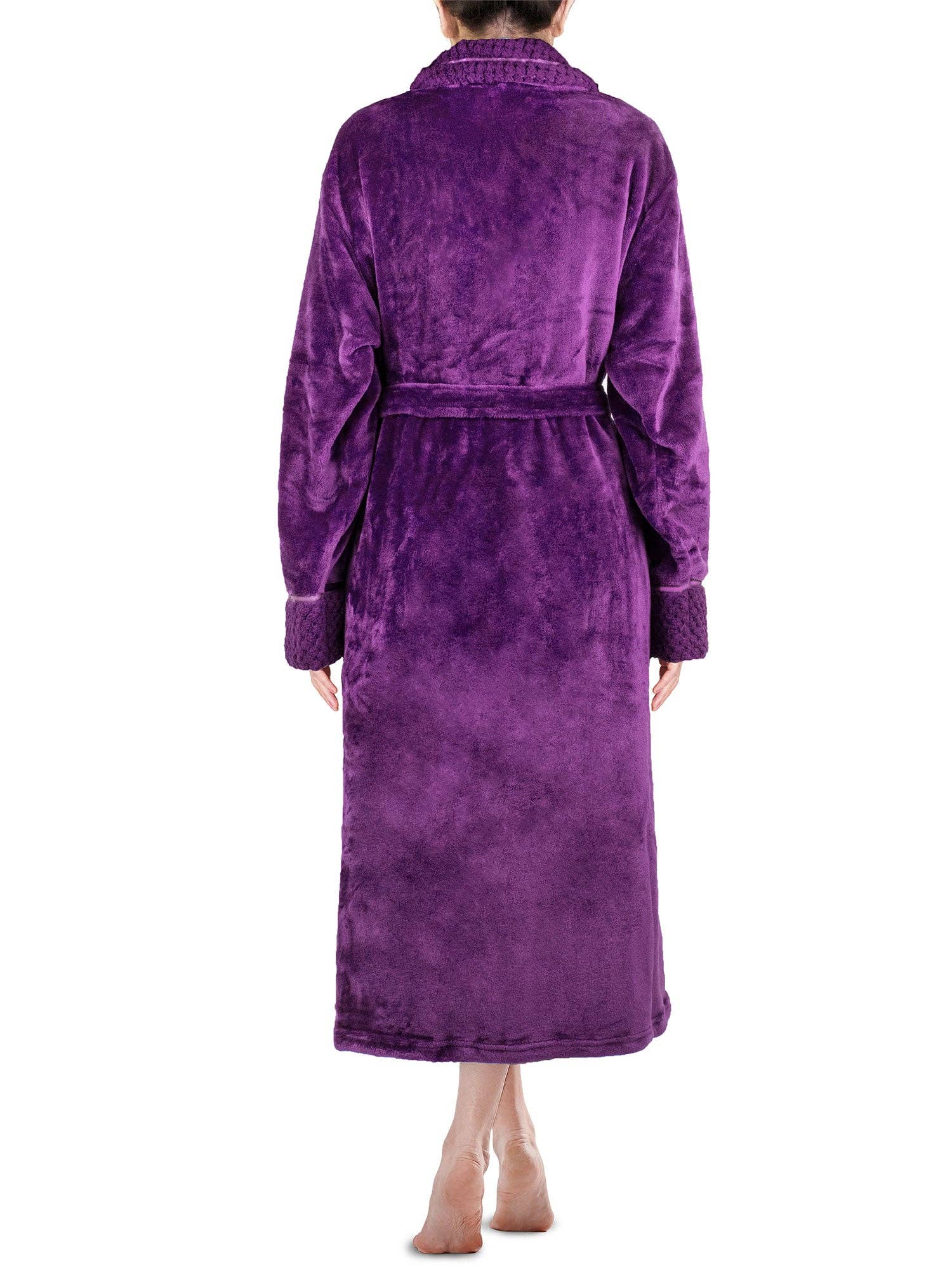 Pavilia - Wholesale Badjas - Dames - Damesbadjas van fleece met satijnen en wafelkanten55