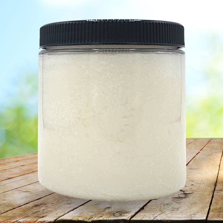 Sugar Body Scrub | Unlabeled | 8 oz Jar | Emulsifying for wholesale by Honeyshuck Acres, LLC