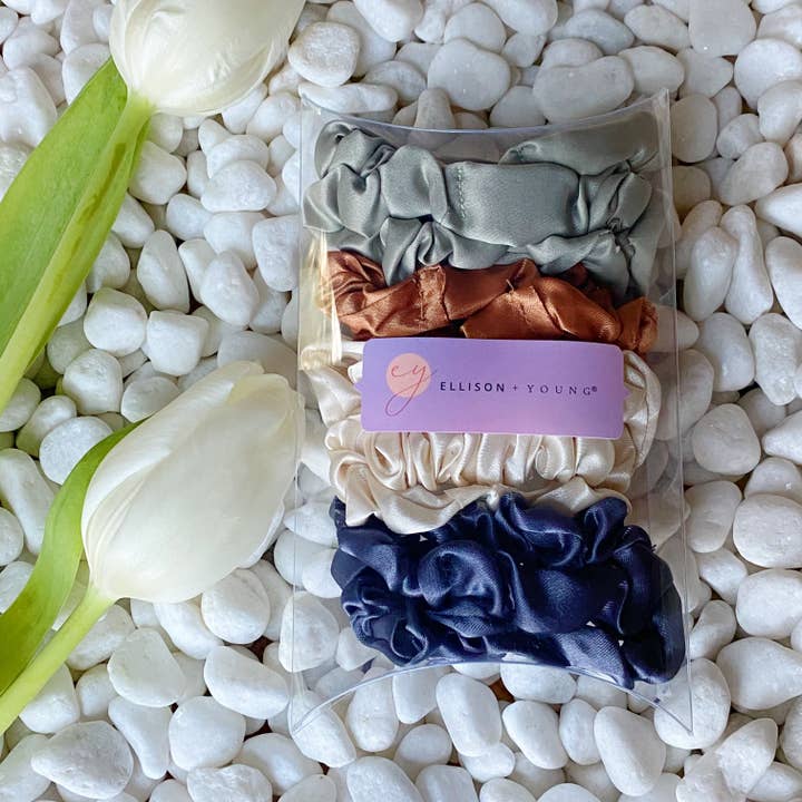 Ellison+Young – wholesale Scrunchie - Women’s – Satin Self Care Scrunch Set Of 85