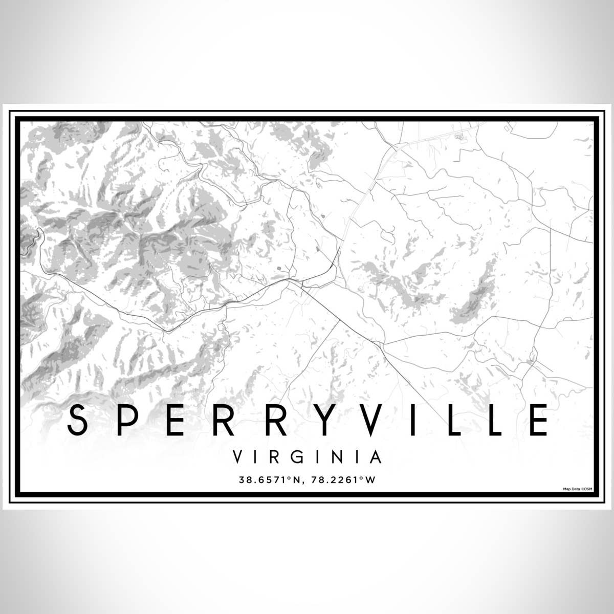 JACE.design - Wholesale Art Print - Sperryville VA Map Print Classic4