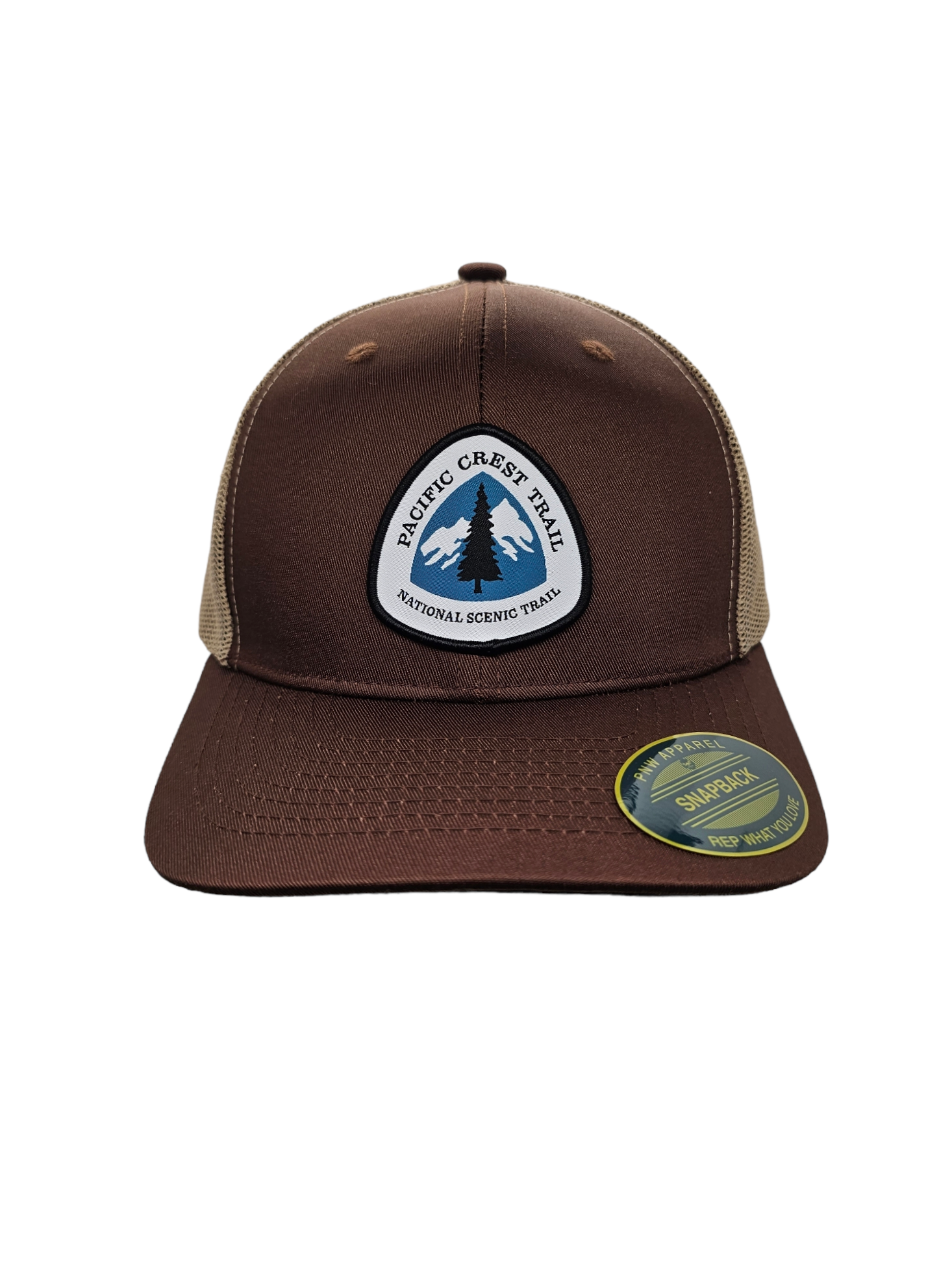 PNW Apparel – wholesale Truckerkeps – Unisex – Pacific Crest Trail Snapback-mössa med PCT-lapp3