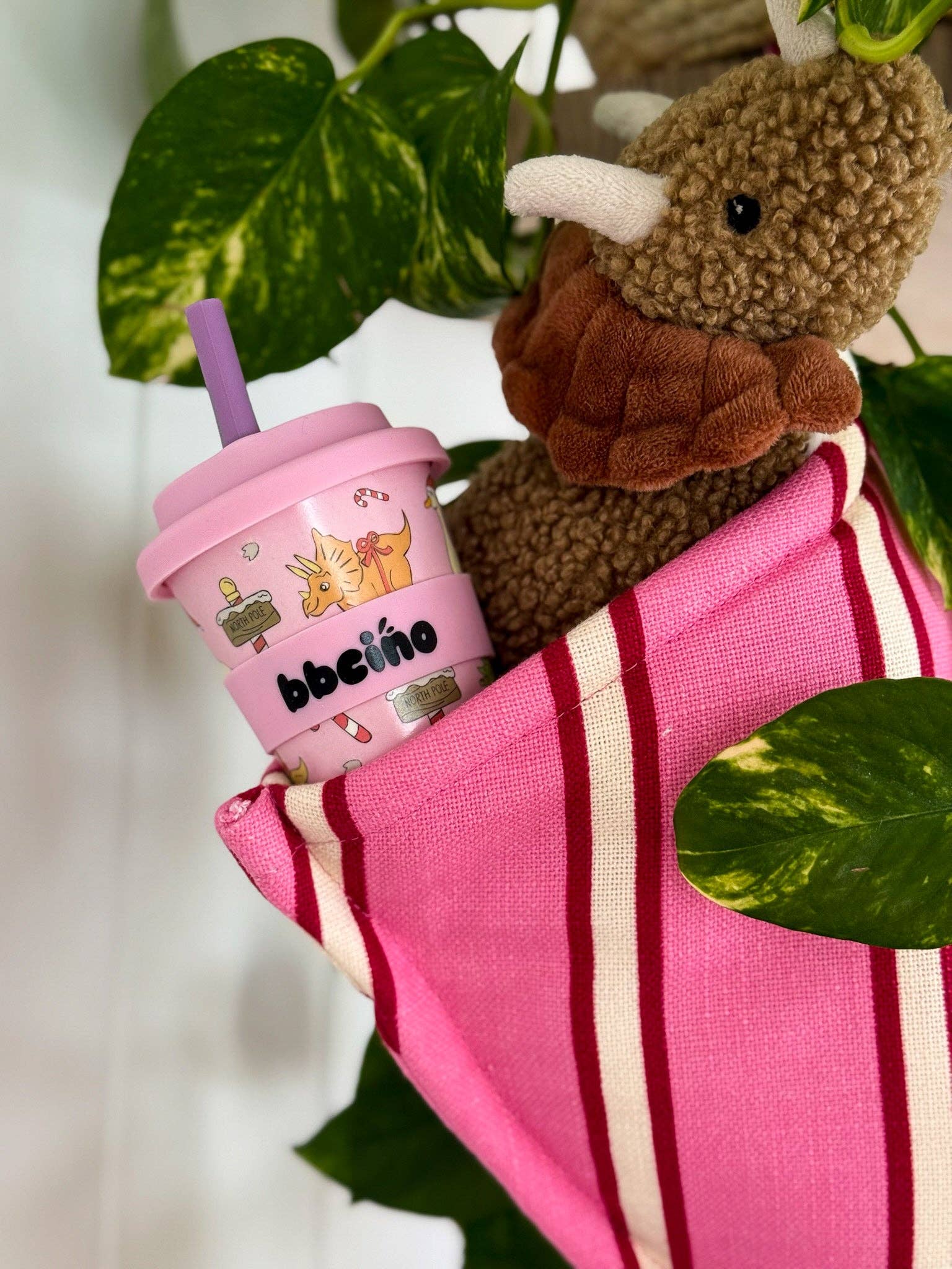 BBcino - Wholesale Drinking Glass/Cup - Kids & Baby - Santa’s Little Sipper in Pink - 120ml (STRAW INCLUDED)6