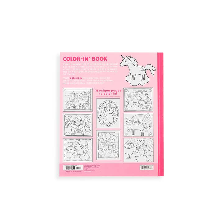 OOLY - Wholesale Coloring Book - Kids & Baby - Color-in' Book: Enchanting Unicorns