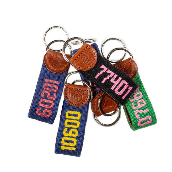 Good Threads - Wholesale Keychain - Unisex - Custom Zip Code Needlepoint Keychain