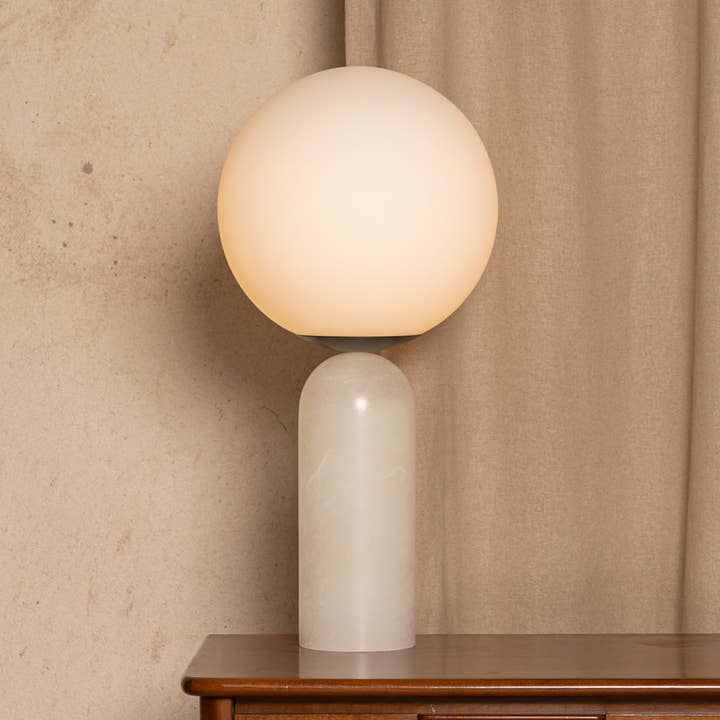 Simone et Marcel - Wholesale Accent/Desk Lamp - Atlas Table Lamp White Alabaster0