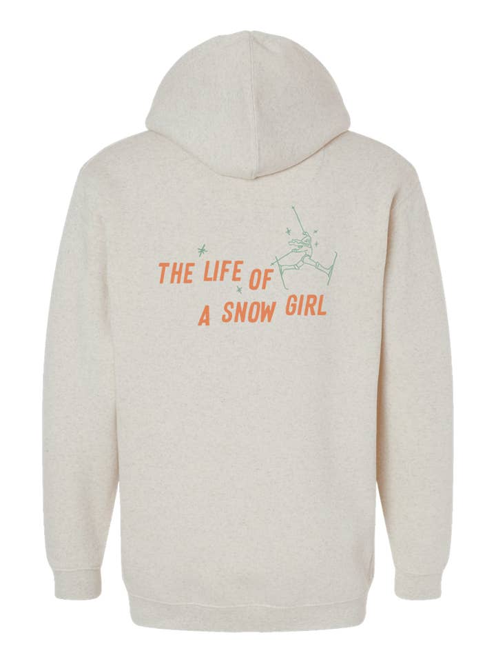 Felpa per Adulti con Cappuccio "Vita di una Sciatrice di Neve" per la vendita all'ingrosso da parte di Buffalo Mountain Print + Supply