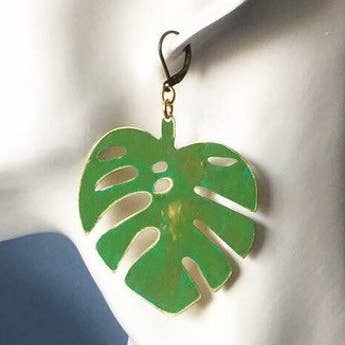 Pendientes Monstera para venta al por mayor de Steph Barnes wearables & interiors