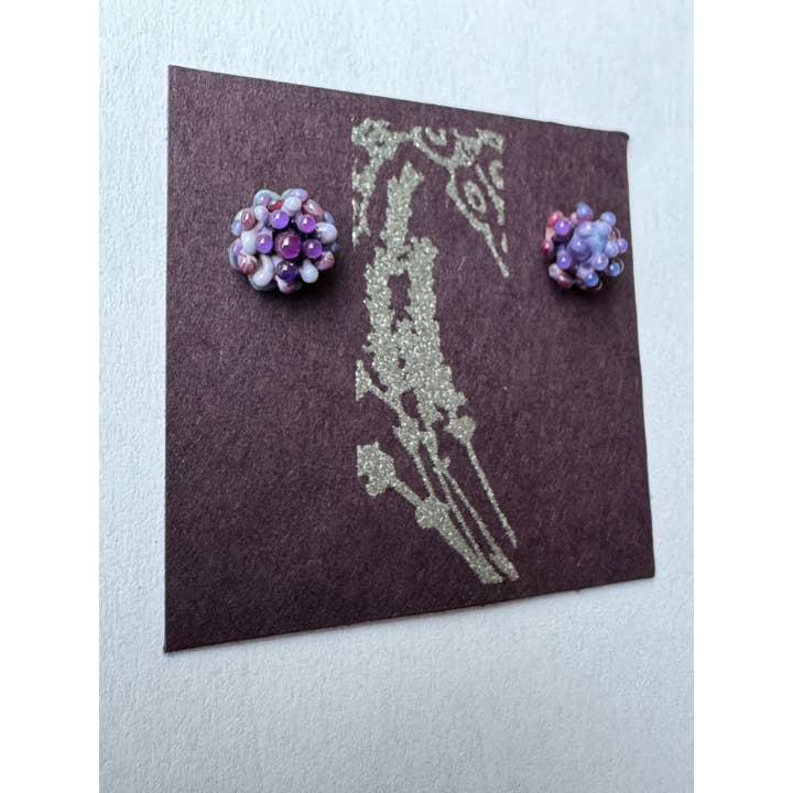 Lavender Beads - Wholesale Stud/Post Earrings - Flower Bud Studs4