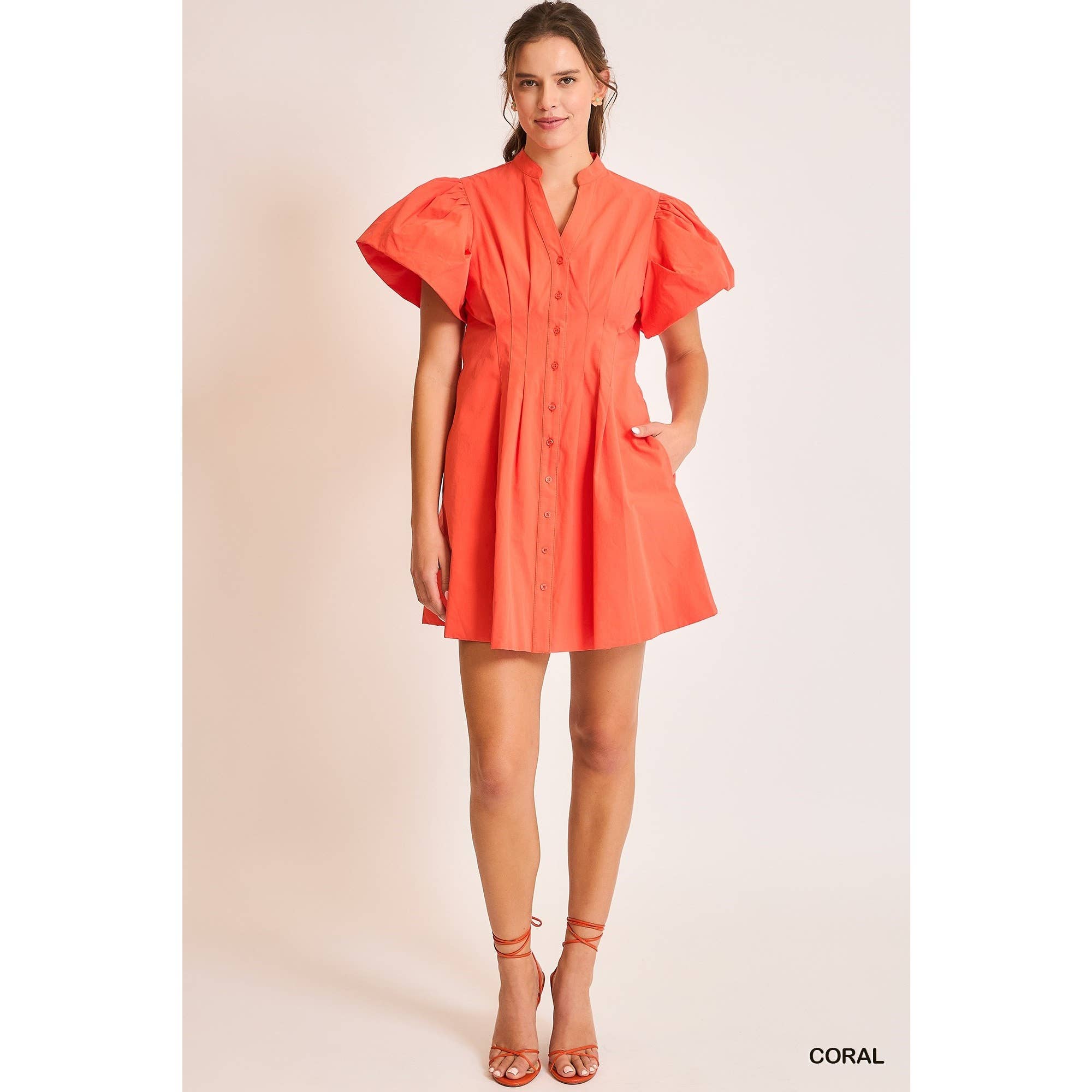 STYLE USA - Vente Robe – femme - Robe plissée à manches courtes8