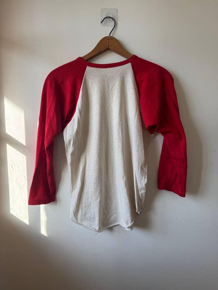 Shop Vintage Alley – Engroshandel T-shirt med print - Dame – Vintage Power Plant Motorcykler Raglan