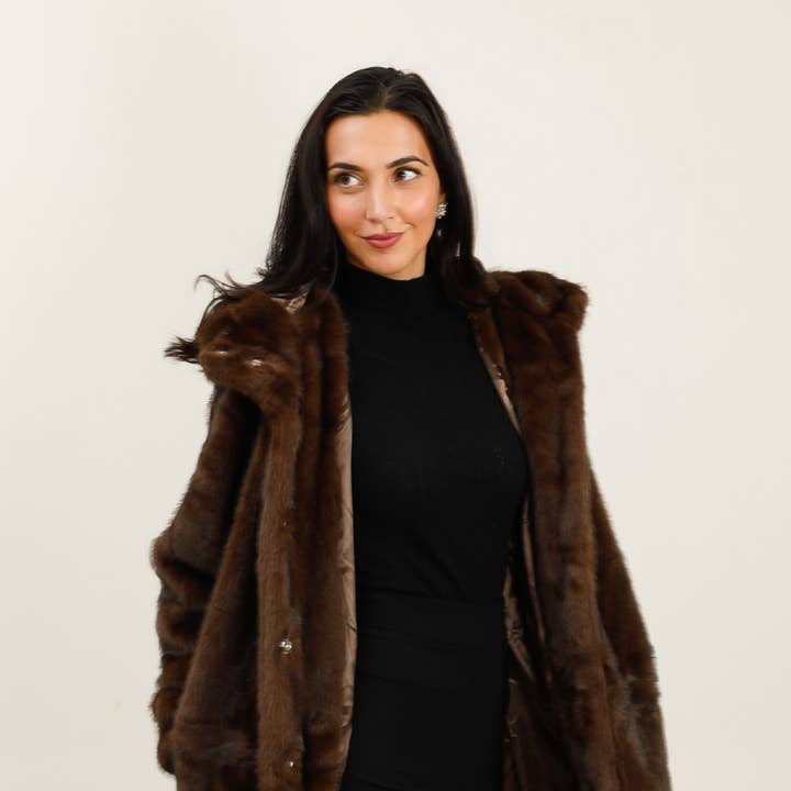 Chocolate Faux Fur Long Coat – Luxury & Comfort and other Purchase Wholesale robe soirée. Free Returns & Net 60 Terms on Faire trending on Faire.