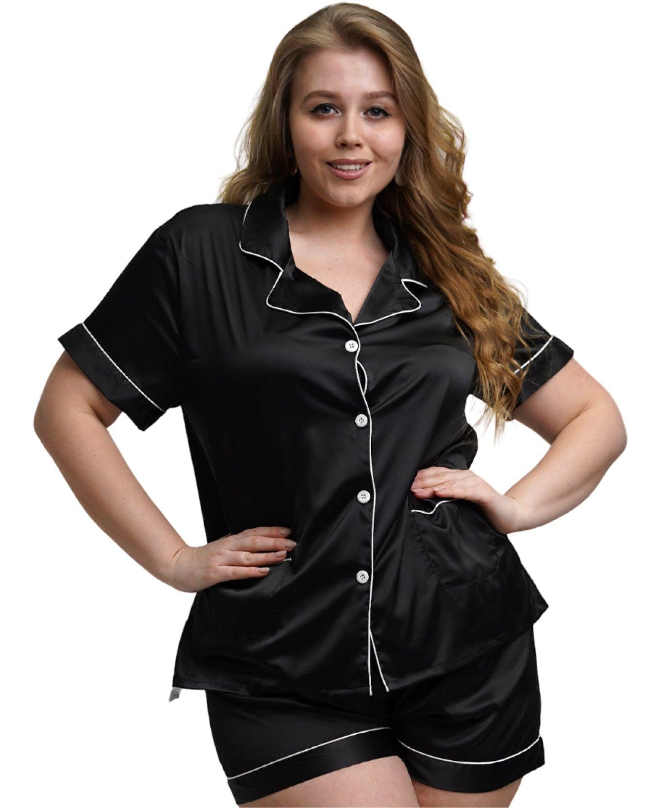 Taniri - Wholesale Sleepwear Set - Women's - ASHLEY SHORT MATTE SATIN PAJAMAS32