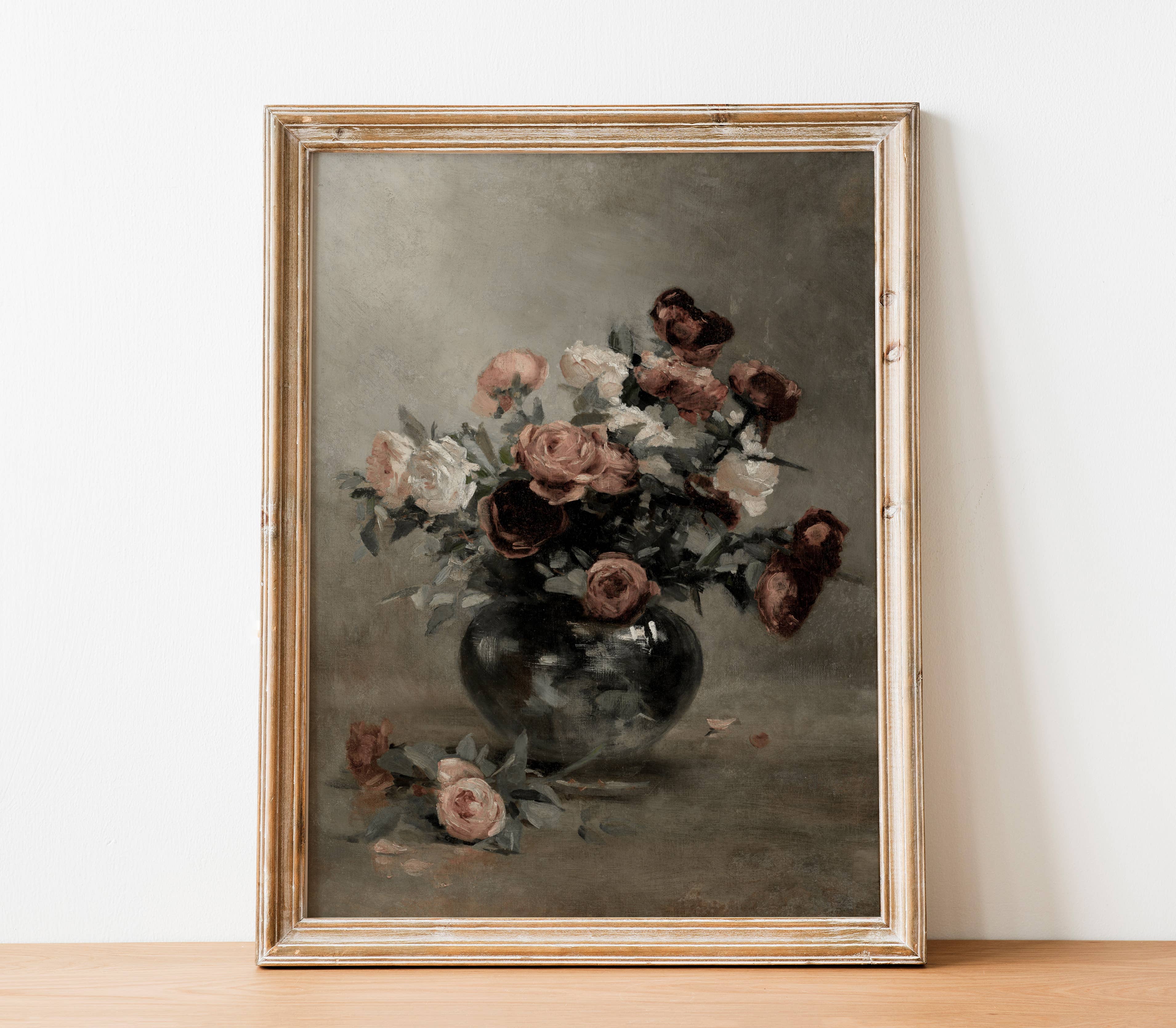 Hyggely – wholesale Art print – Still Life Moody Floral Art | Vintage Flowers Art Print S2071