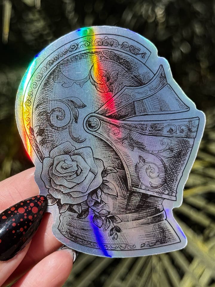 Autocollant vinyle casque floral pour la vente par The Pretty Cult