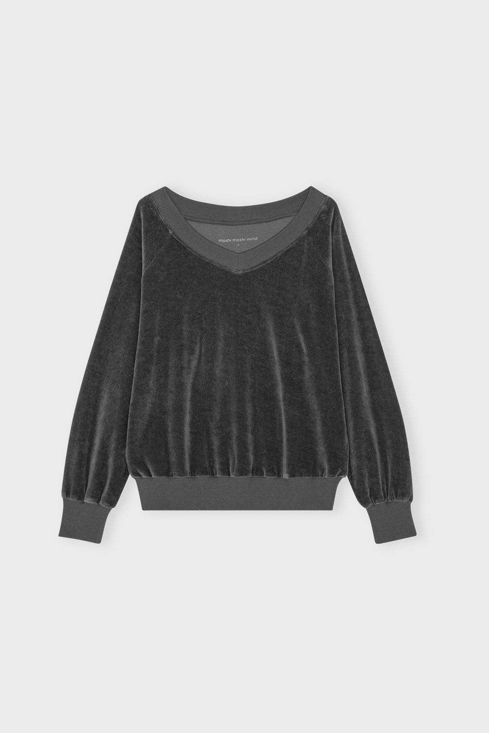 dark grey anna v-neck velvet for wholesale on Faire1