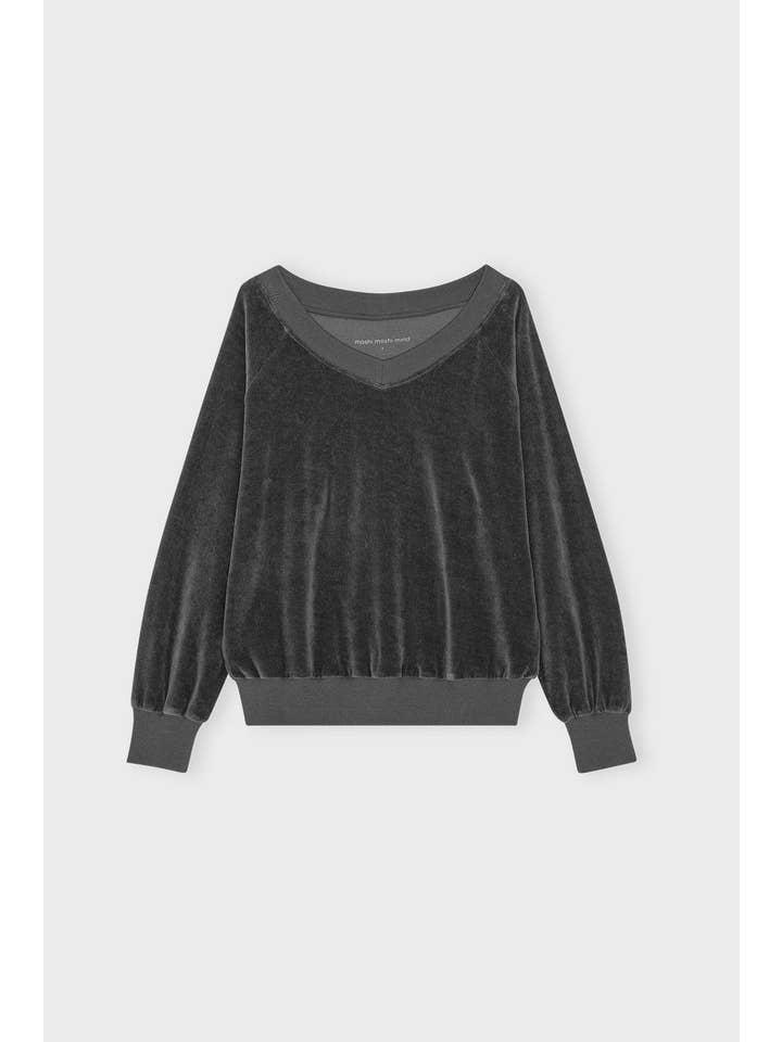 dark grey anna v-neck velvet for wholesale on Faire1