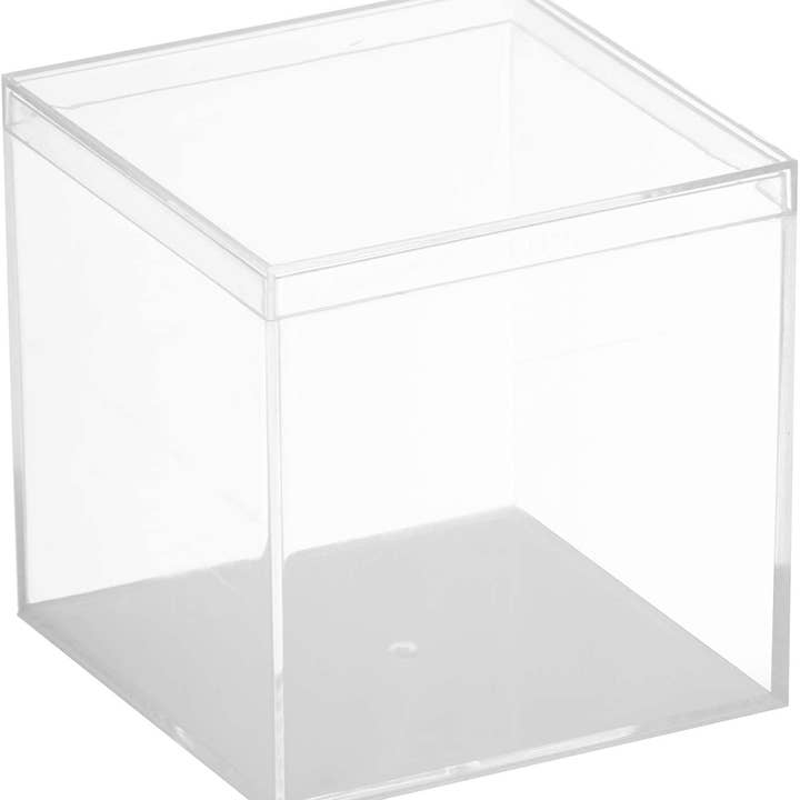 Hammont - Wholesale Gift Box - Clear Acrylic Boxes 2 Pack 4''X4''X4''