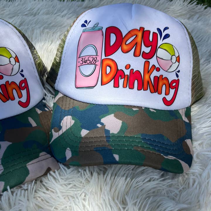 Summer day drinking trucker hat with your zip code for wholesale by on the Bayou