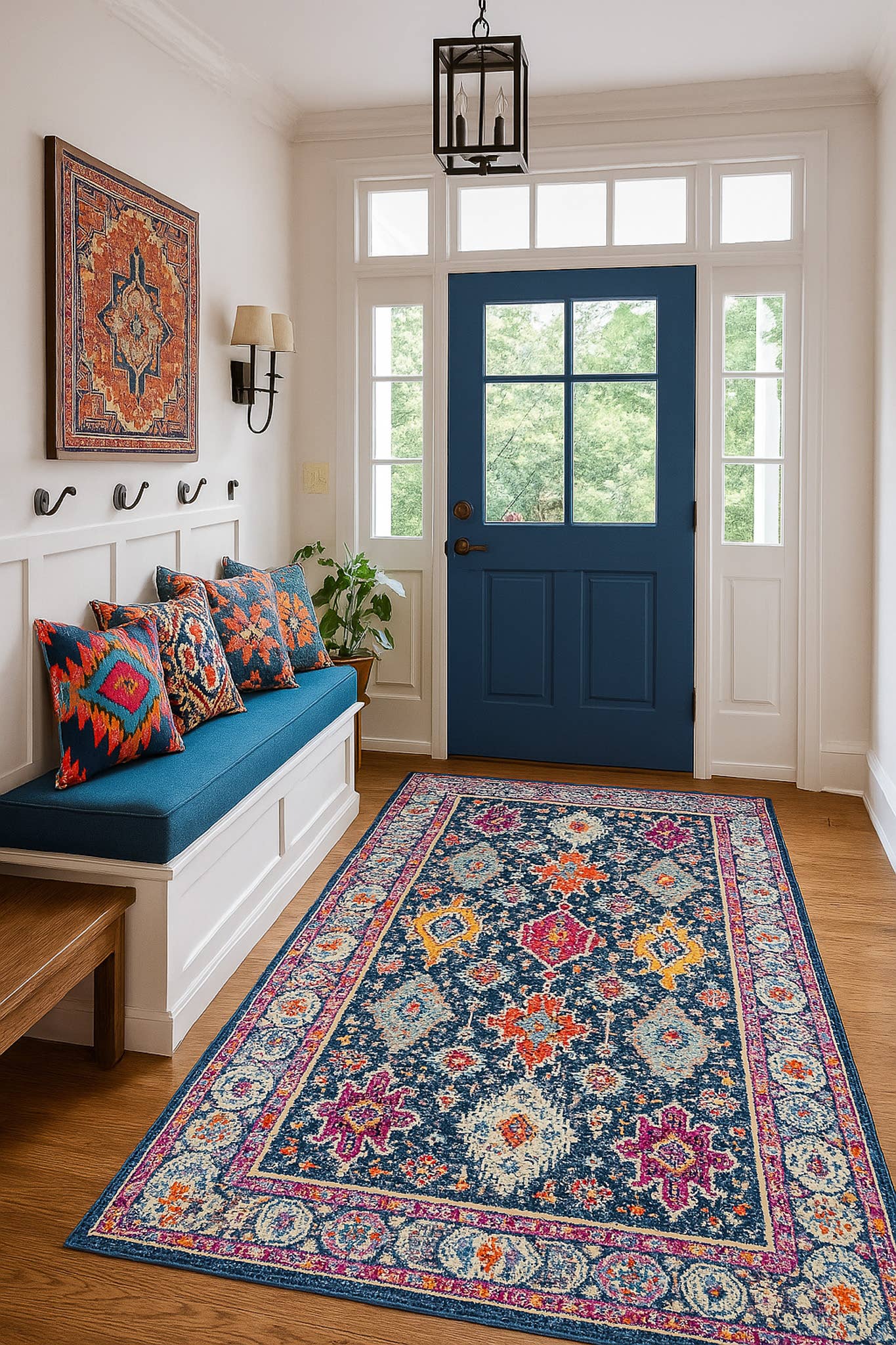 Flåde Overgangsblå beige indendørs tæppe/løber til det sydvestlige område for engroshandel på Faire5