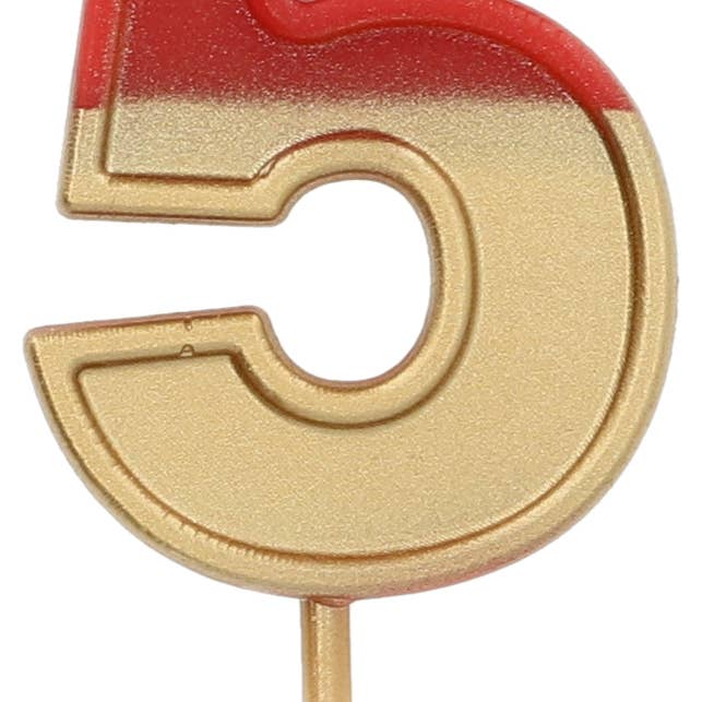 Candle Retro Number 5 Red - 5 cm for wholesale by Folat BV