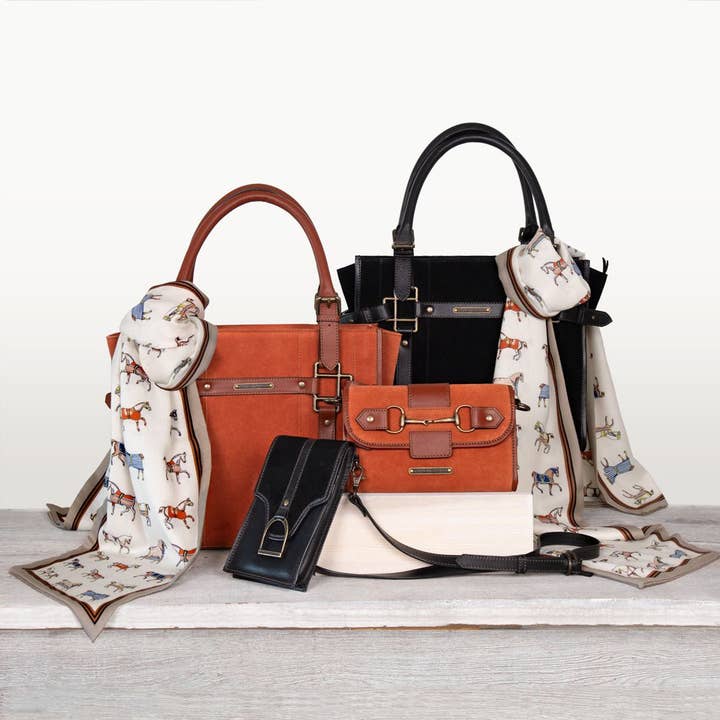 URBAN-EQUESTRIAN - Wholesale Tote Bag - Women's - Paddock - Halter Tote Luxury Leather Handbag in Cognac on Cognac8