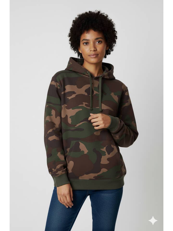 CAMOUFLAGE UNISEX FLEECE PULLOVER HOODIE for wholesale on Faire1
