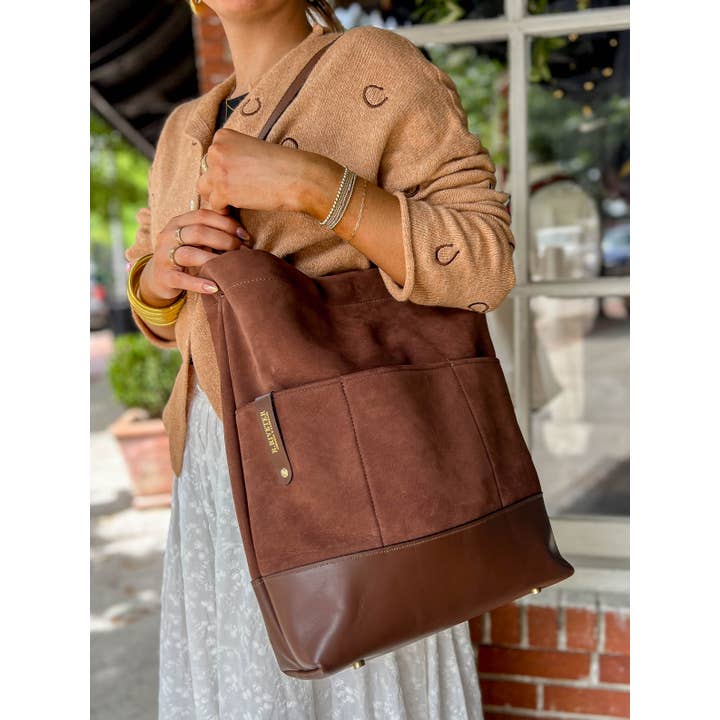 R.Riveter - Wholesale Crossbody Bag - Women's - Doyle | Coffee Suede + Brown9