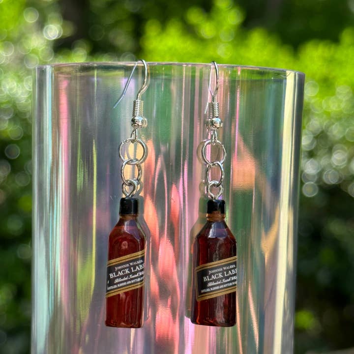 Arcfo Jewelry - Wholesale Dangle Earrings - Mini Whiskey Bottle Earrings – Black Label Edition4