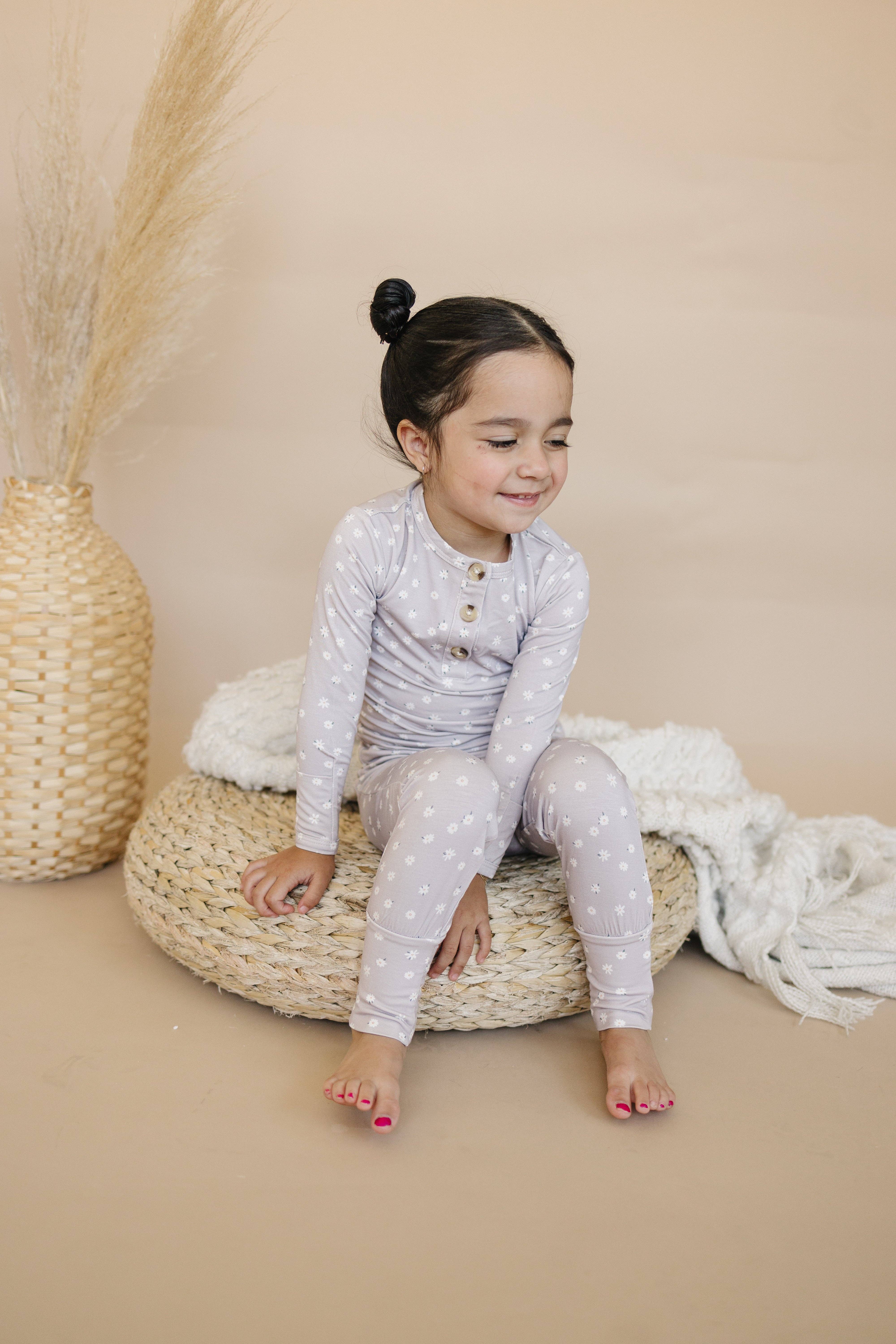 Little Joy Co. - Wholesale Sleepwear Set - Kids - Oopsie Daisy 2pc Henley Bamboo Pajamas - Sizes Newborn & Up!13