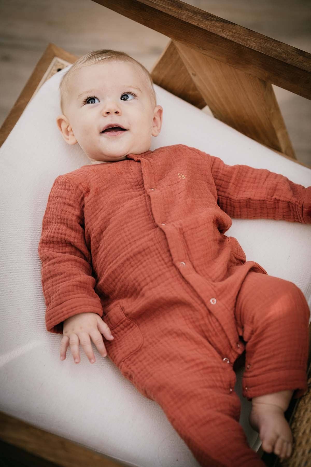 You&Milk - Wholesale Jumpsuit - Baby - Bohémilk baby romper 100% organic cotton gauze (milk or terracotta)4
