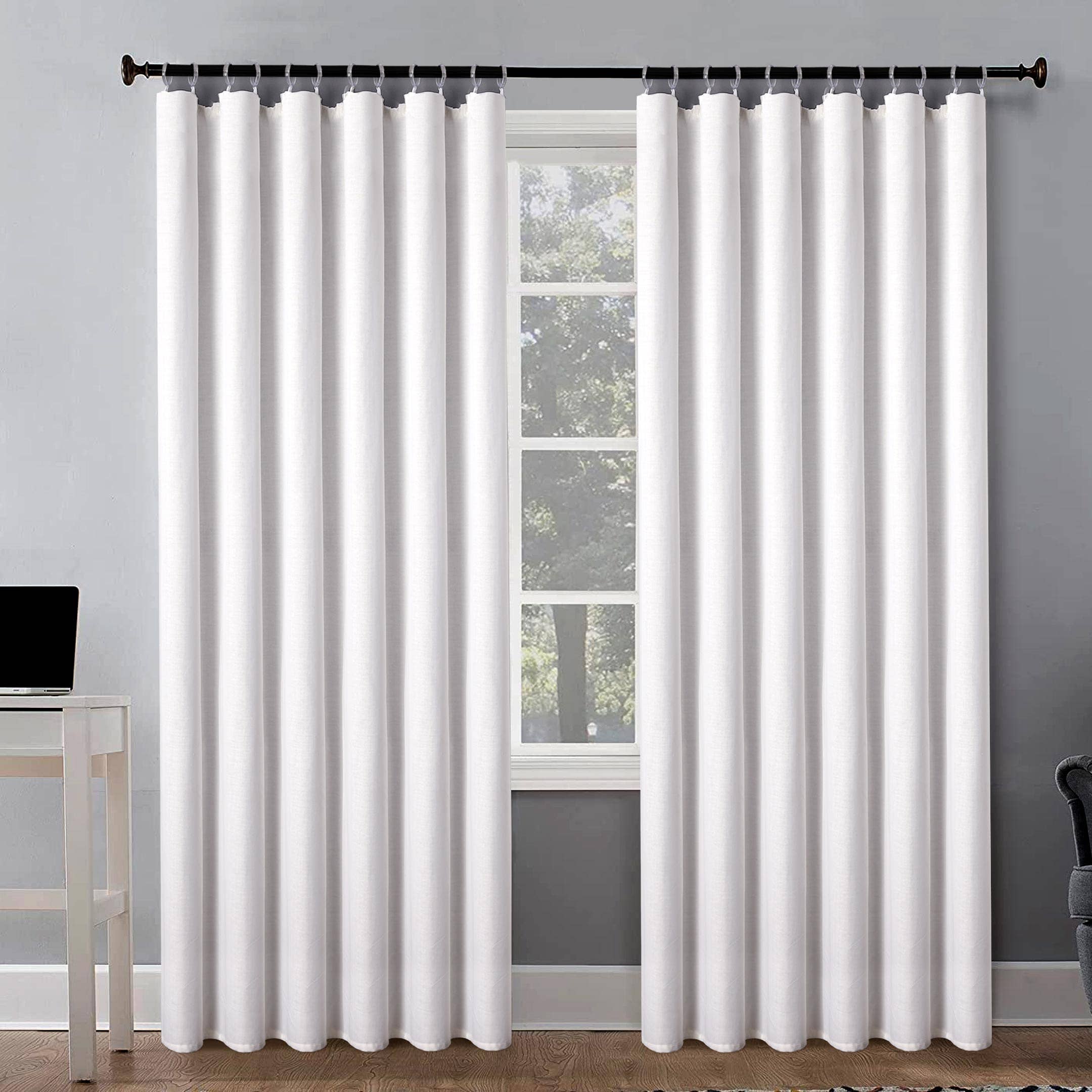 Cotton Passion – wholesale Curtain – 100% Blackout Curtain Lining Pair White With Hooks & Rings5