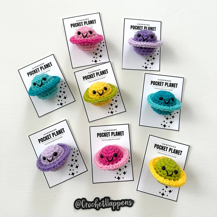 Crochet Happens - Wholesale Stuffed/Plush Toy - Kids & Baby - Pocket Planets - Set of 8 - Made to Order3