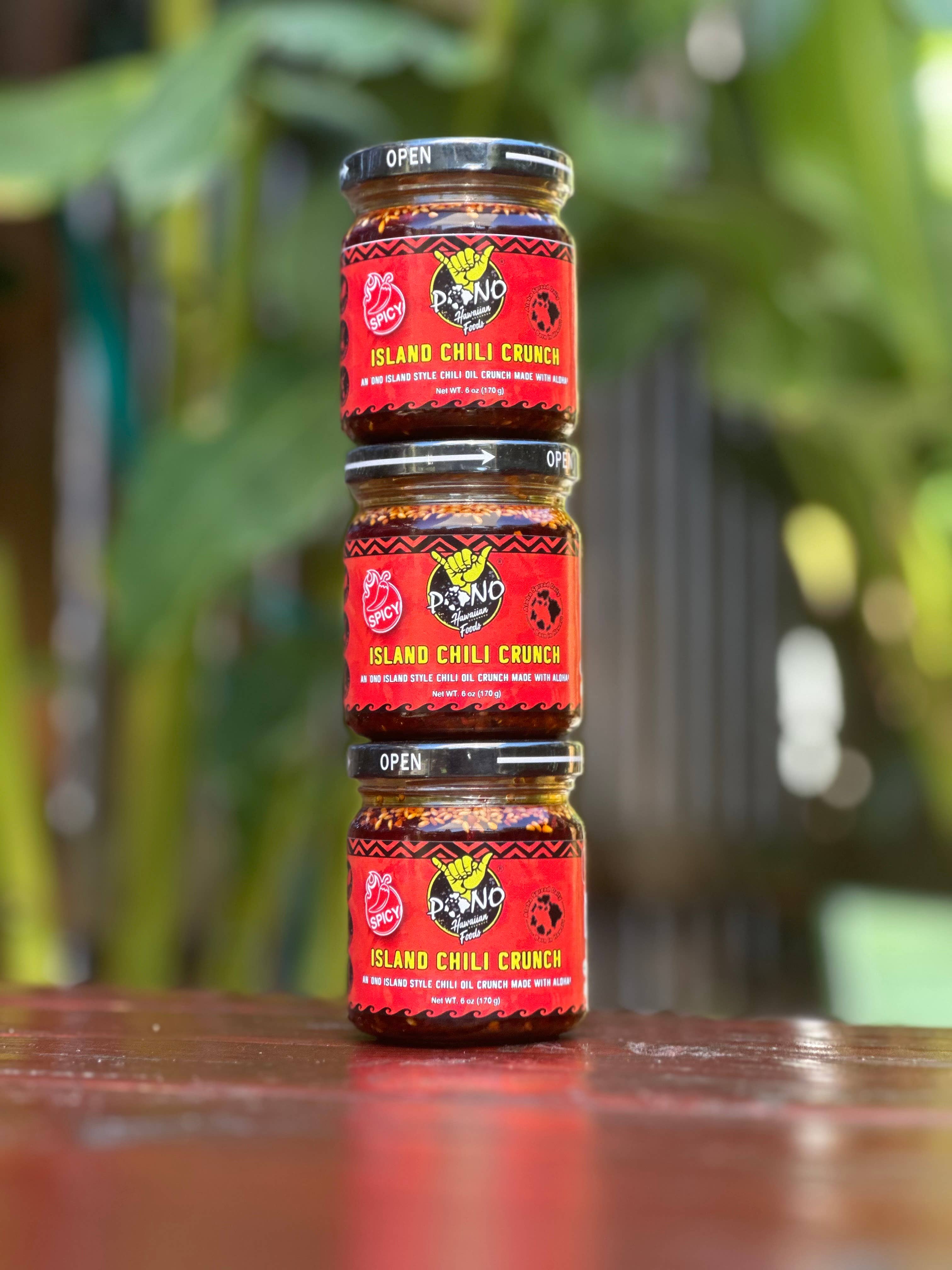 Pono Hawaiian Foods Co - Wholesale Chili Paste - Premium Island Chili Crunch - (SPICY) 6oz -6 pc case1