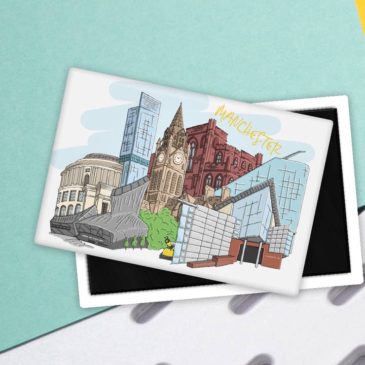Manchester Skyline Magnet for wholesale by Moo & Snip