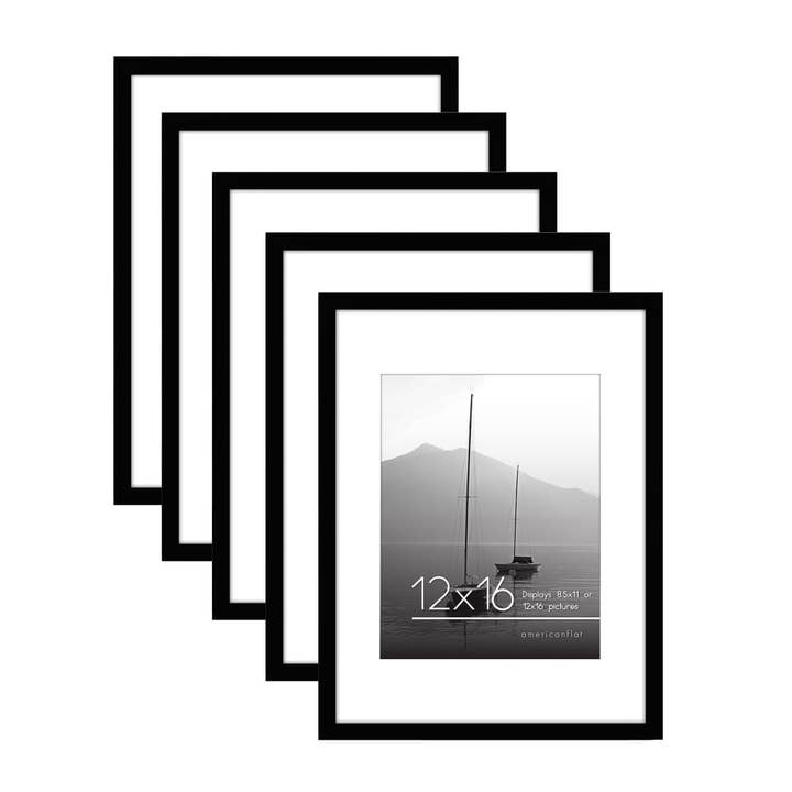 Americanflat - Wholesale Picture Frame - Americanflat Picture Frame with Mat Slim Molding (5 Pack)28