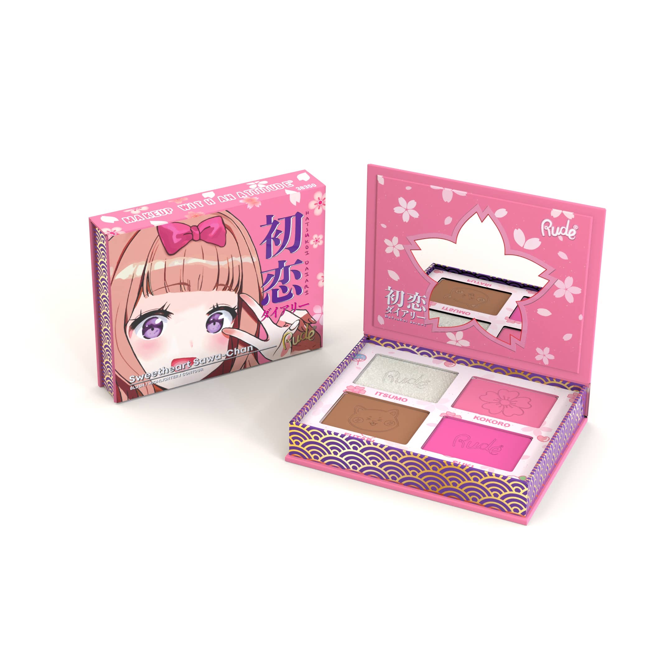 Rude Cosmetics - Wholesale Face Makeup Palette - Manga Face Palette - Sweetheart Sawa-Chan