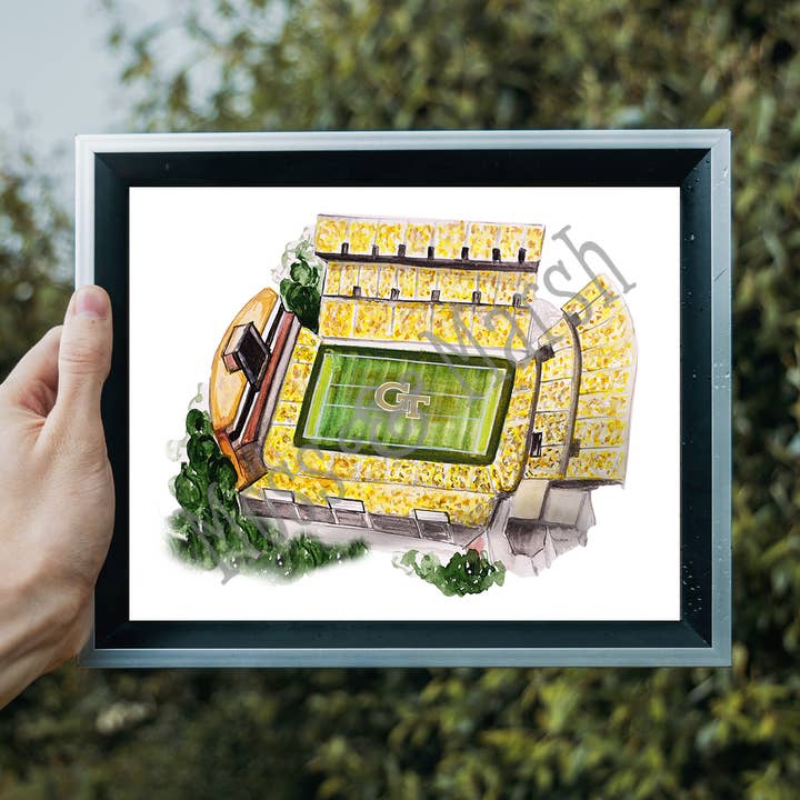 Bobby Dodd Stadium- Georgia Tech Print for wholesale by Moss & Marsh
