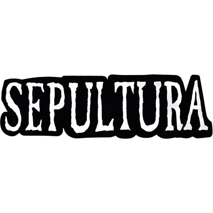 Aufkleber - Sepultura - Großes Schwarz-Weiß-Logo für den Großhandel von Square Deal Recordings & Supplies