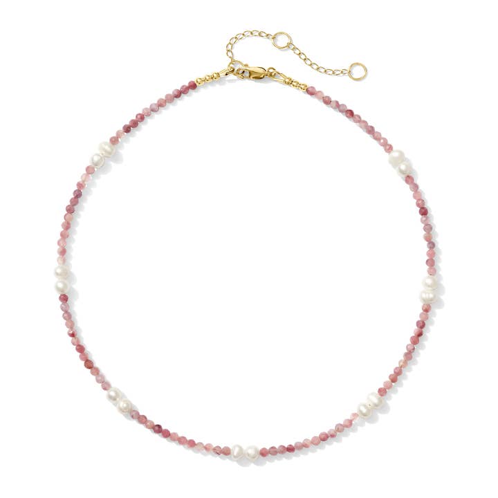 Kaylie Dawn Jewelry - Wholesale Beaded/Pearl Necklace - Maui Handmade Pearl & Gemstone Necklace - Pink Tourmaline0