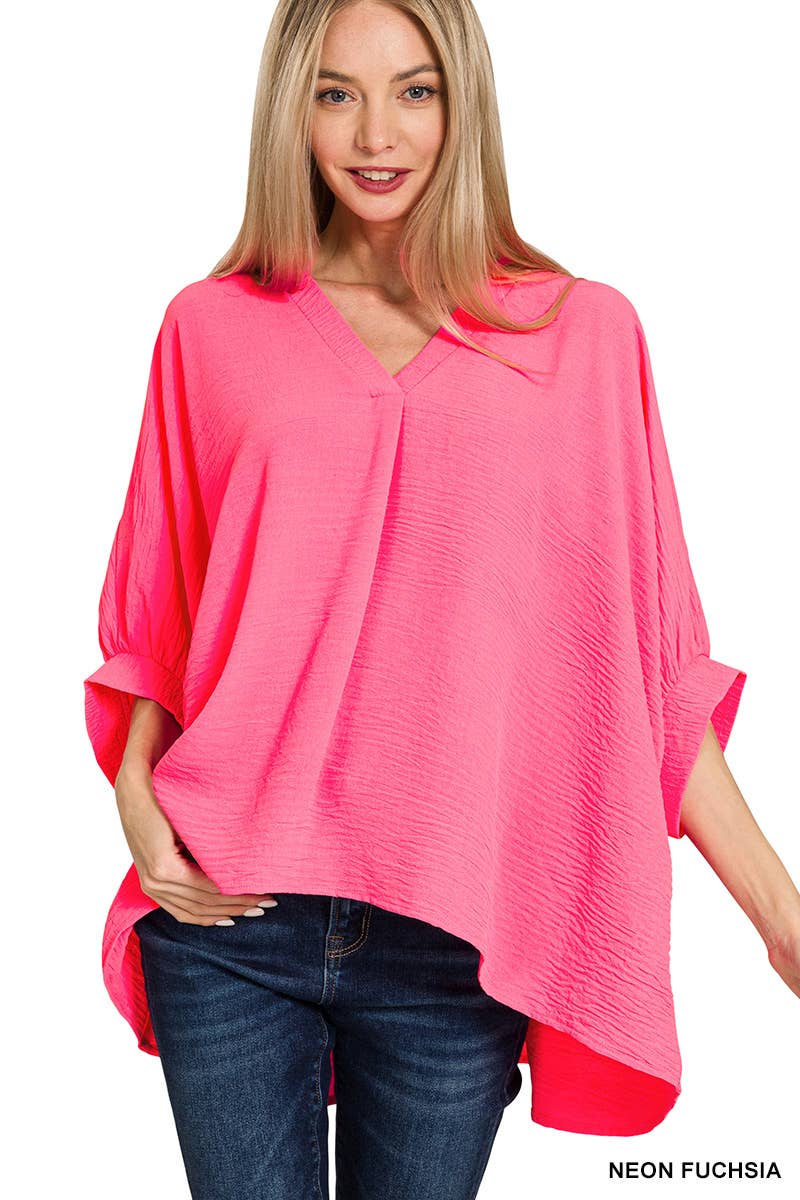 Vanilla Monkey – Engroshandel Bluse - Dame – Vævet Airflow V-hals Puffetrøje med halve ærmer18