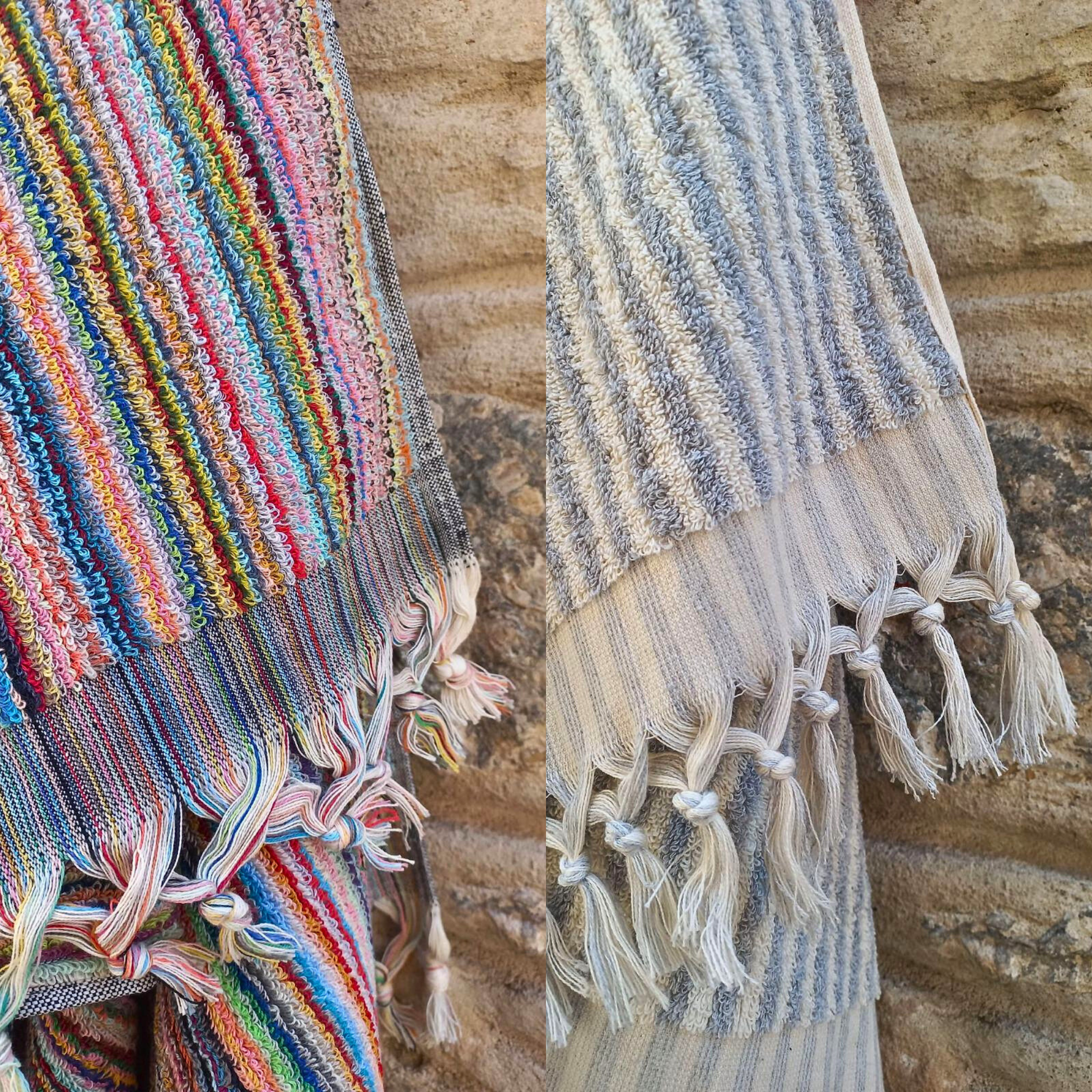 Buld&Co. - Venta al por mayor Toallas de baño - Toalla turca tejida a mano, toalla de mano de baño de playa a rayas, KARA4