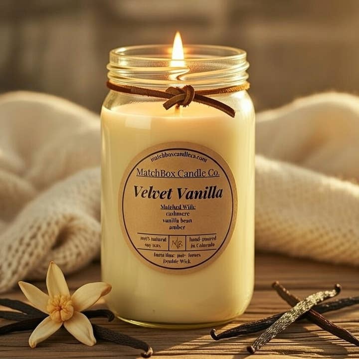 Velvet Vanilla for wholesale by MatchBox Candle Co.