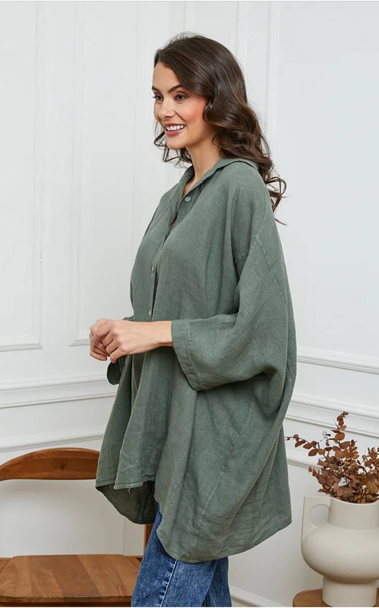 LÉA & LUC - Wholesale Button Down Shirt - Women's - 100% Linen Shirt REF. 285866