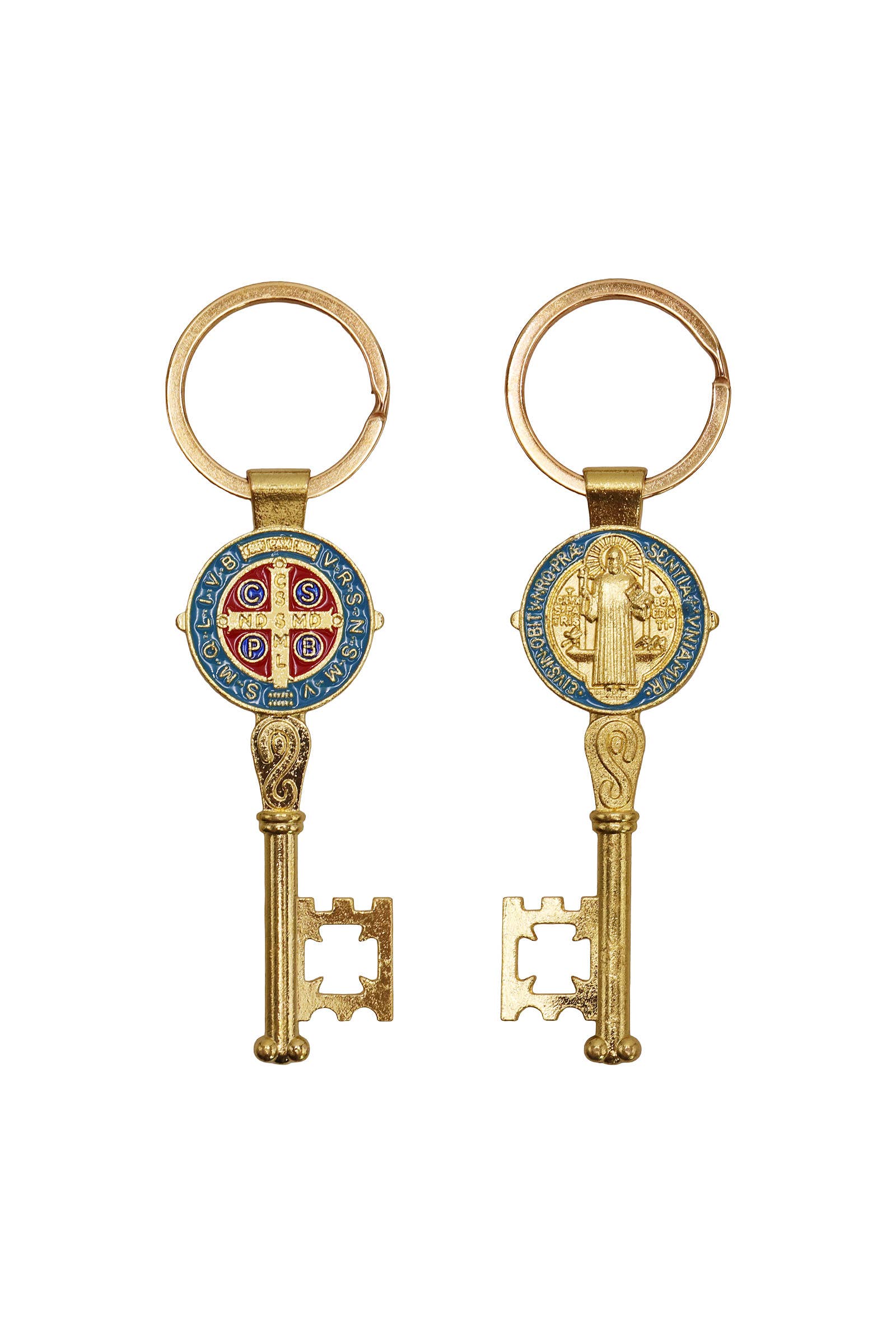 ASSORTEREDE Saint Benedict dobbelt-sidet emaljenøglering for engroshandel på Faire2