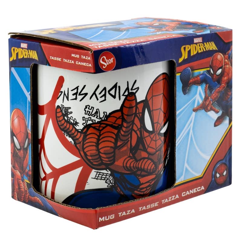 Stor - Wholesale Coffee Mug - 325 ml Ceramic Mug in Gift Box Spiderman Urban Web2