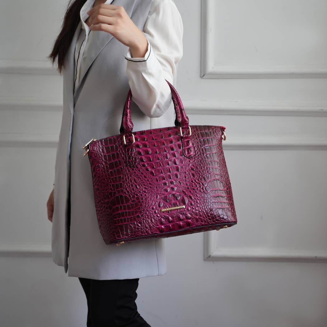 MKF Collection - Wholesale Tote Bag - Women's - MKF Collection Liora Croc Embossed Tote and Set Handbag.4