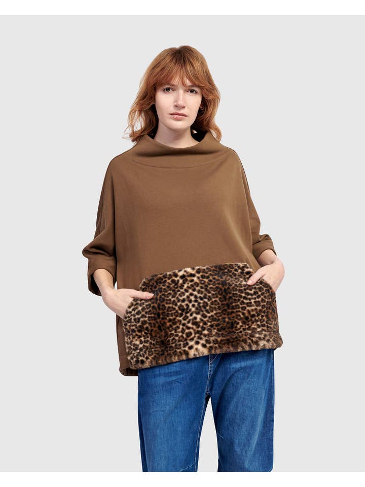 Urban Muff Pullover Top, Camel for wholesale on Faire2