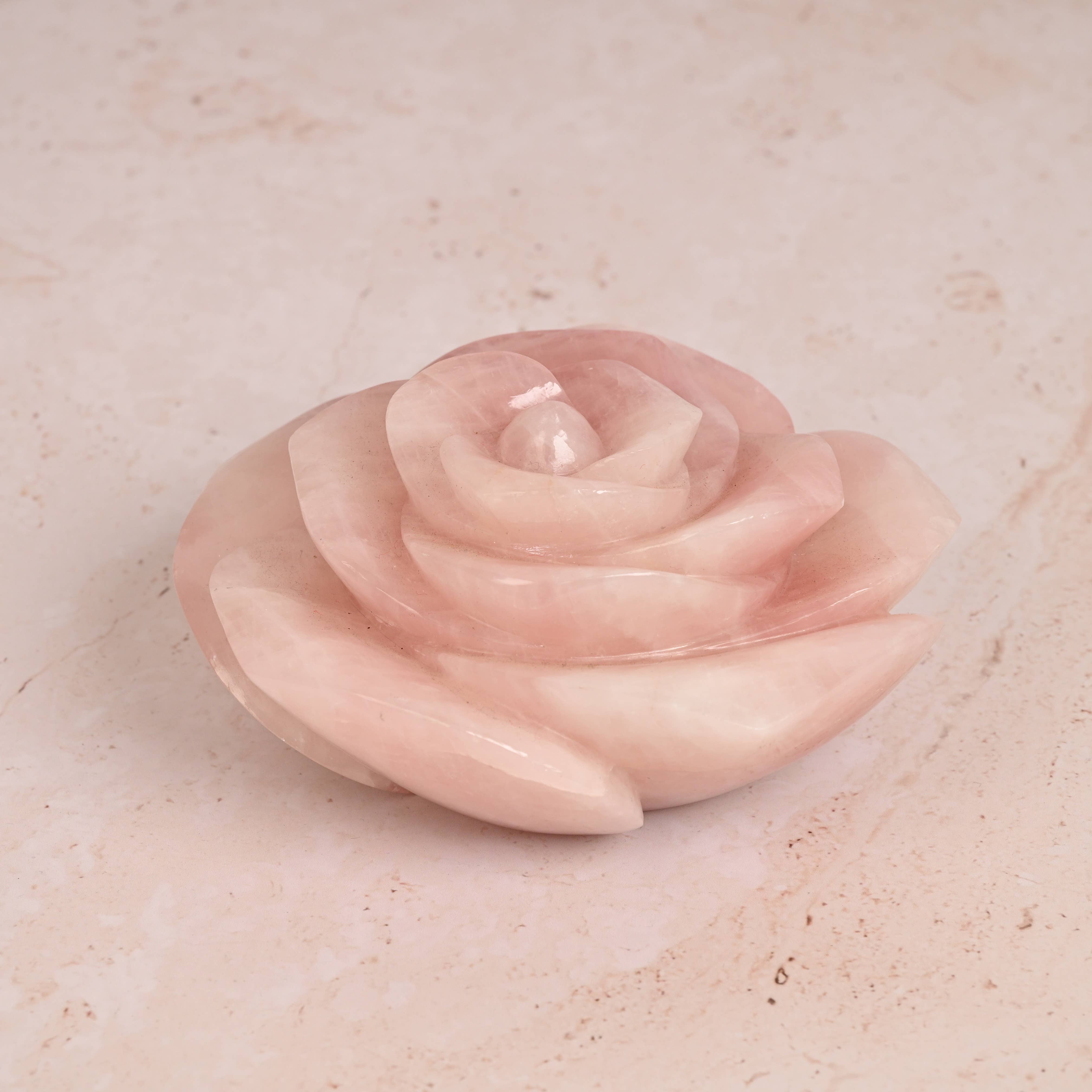 Serein Wellness - Wholesale Spiritual Stone/Crystal - Rose Quartz Pink Crystal Flower Hand Carved for Decor3