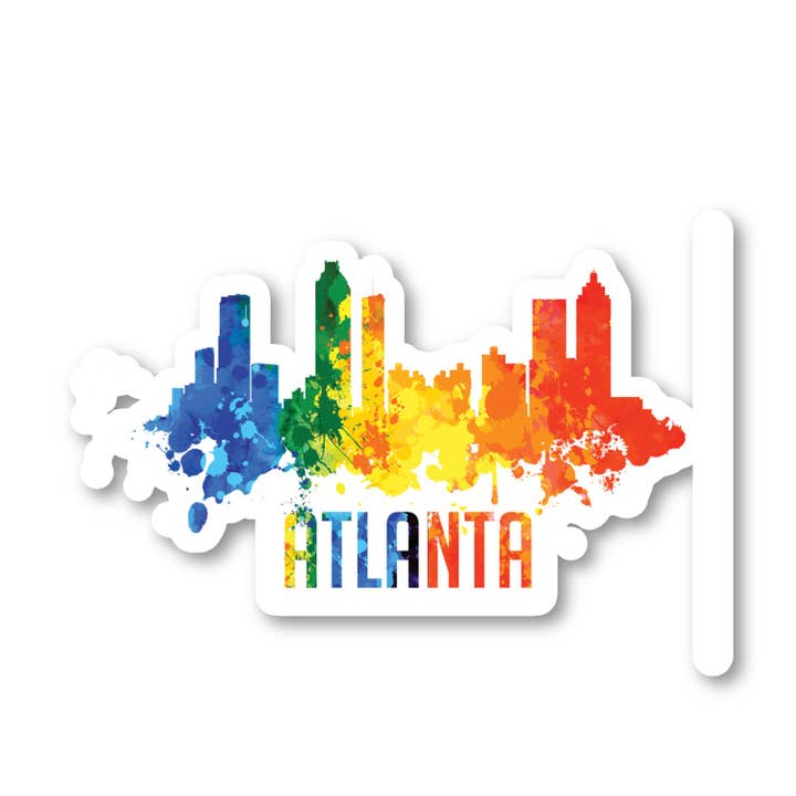 Lot de 3 autocollants Atlanta Georgia pour ordinateur portable en vinyle de 2,5, 3 et 4 pouces - Autocollants Georgia pour ordinateur portable, téléphone, bouteille d'eau, voiture et plus encore (lot de 3) pour la vente par FunPopStickers